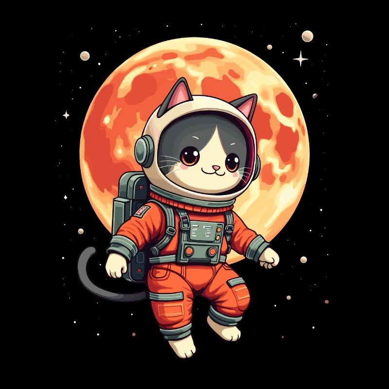 Chat, Espace, Astronaute, Espace, Kawaii