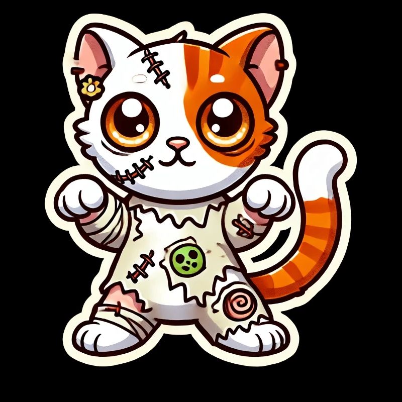 Süßes Zombie Katze Halloween Kostüm Süßes oder Saures!