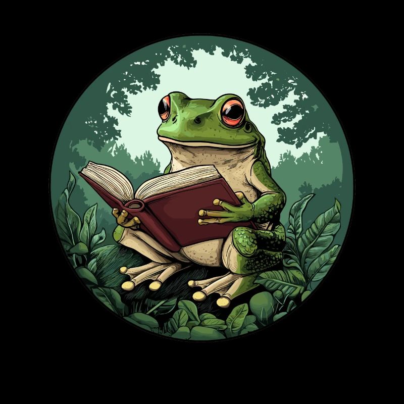 Cottagecore Frog with Book