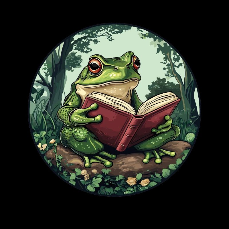 Cottagecore Frog with Book