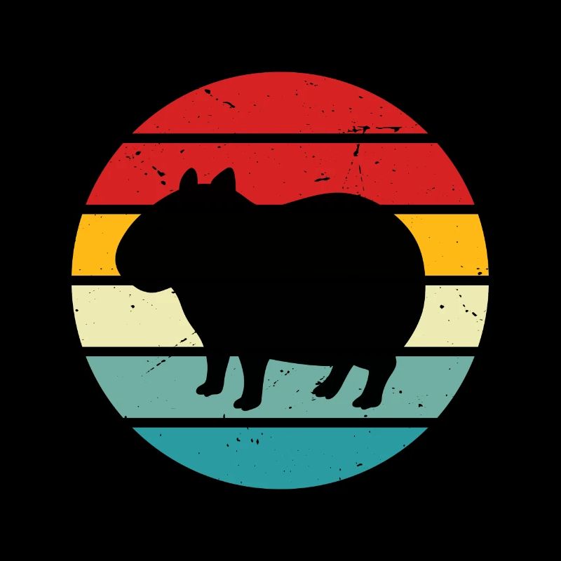 Retro Sunset Capybara