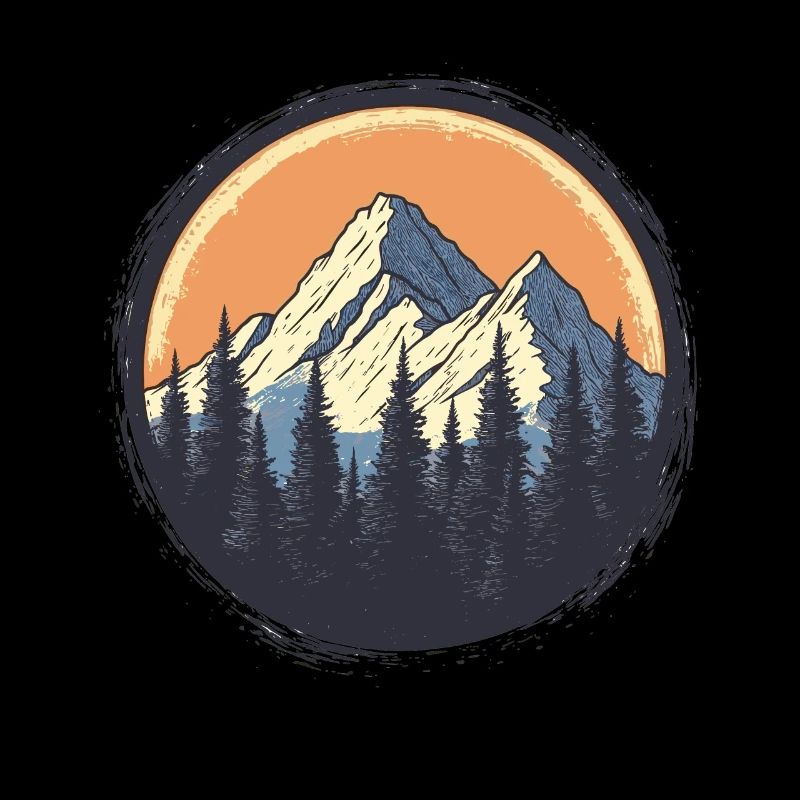 Berge und Wald, ein Wander Design