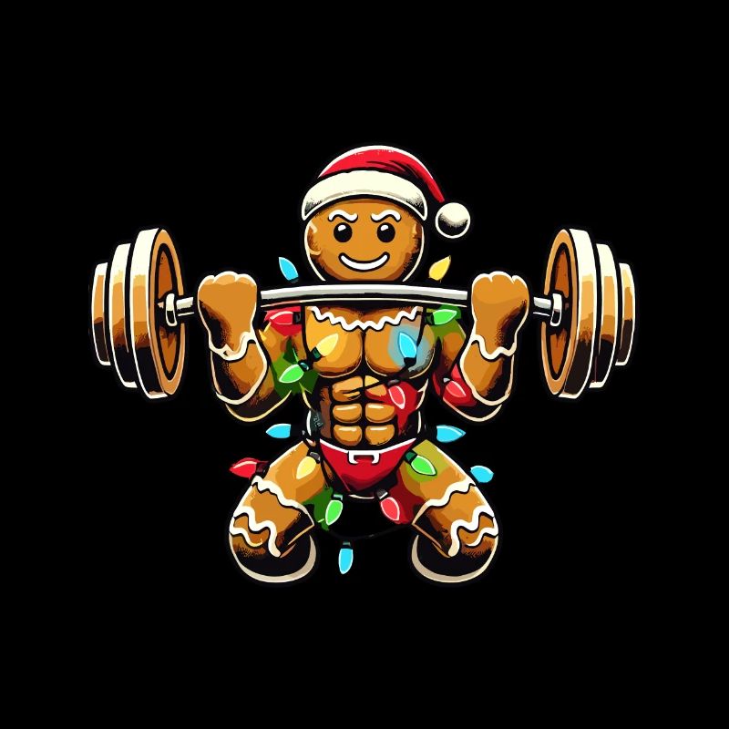 Gingerbread Man Bodybuilder Christmas