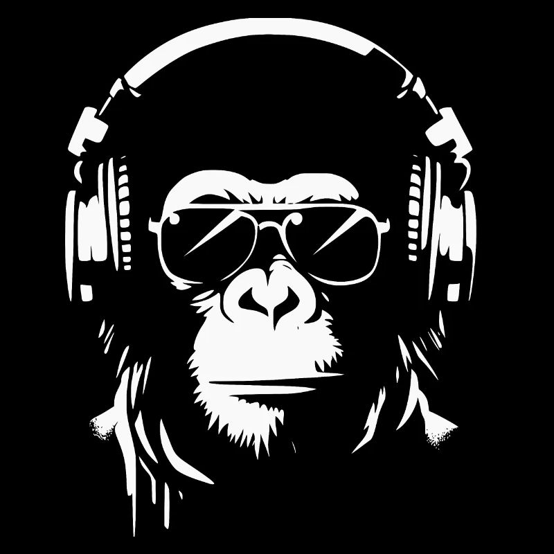 Affe mit Kopfhörern Cooles Musikdesign