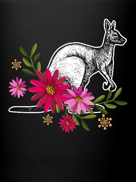Kangaroo With Flowers