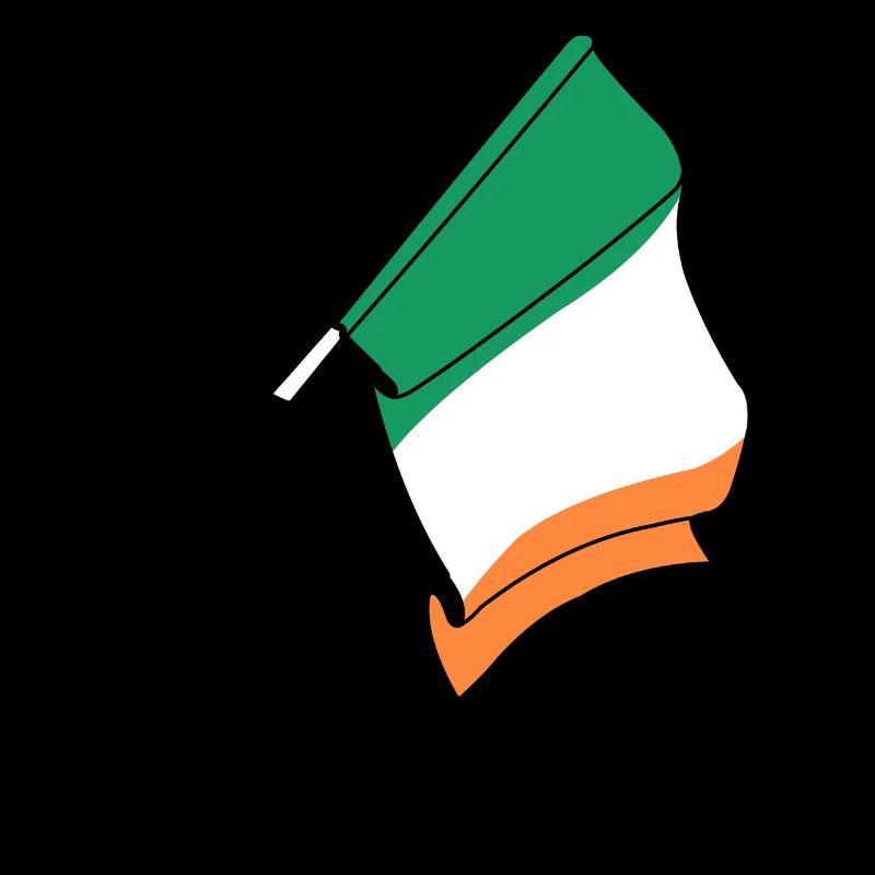 Drapeau Irlande espace de texte transparent pour le poing