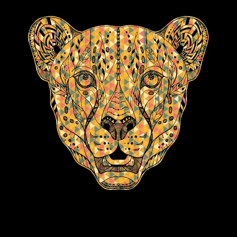 Cheetah Geometric Face
