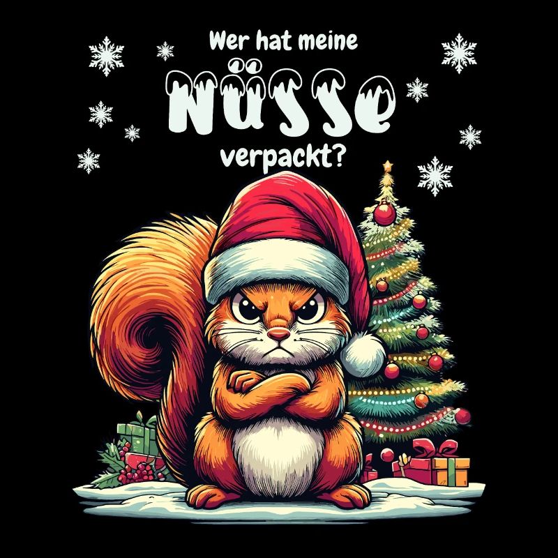 Écureuil mignon à la recherche de noix arbre de Noël