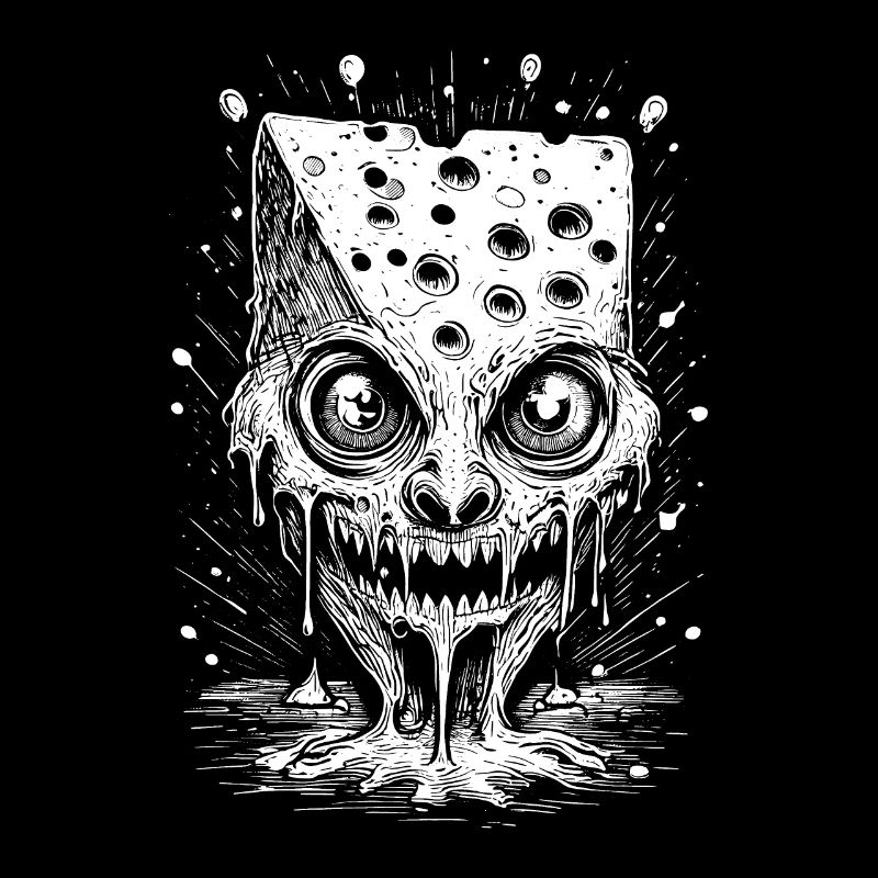 Spooky Cheese Monster Shirt for Cheese Lovers