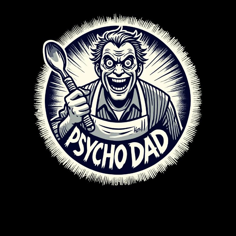 Psycho-Papa mit Kochlöffel
