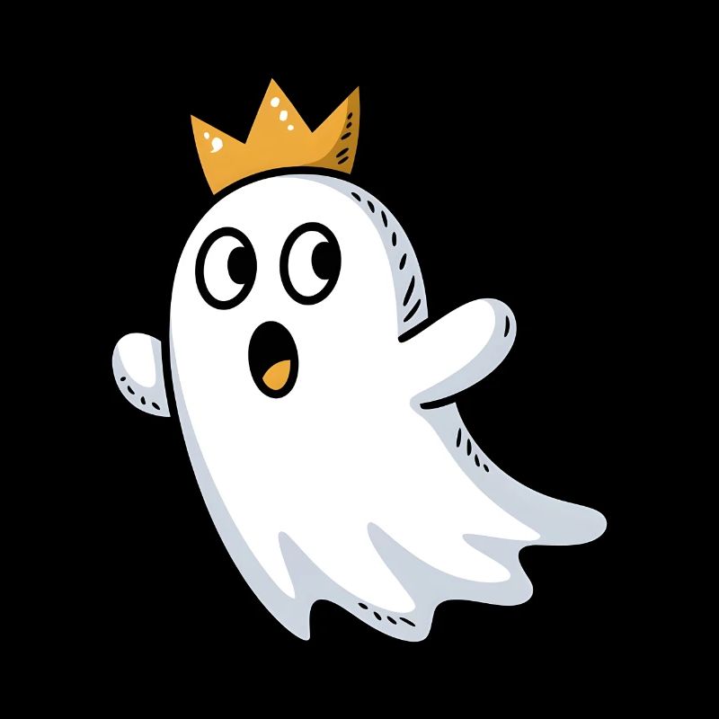 Doodle fantôme avec une couronne