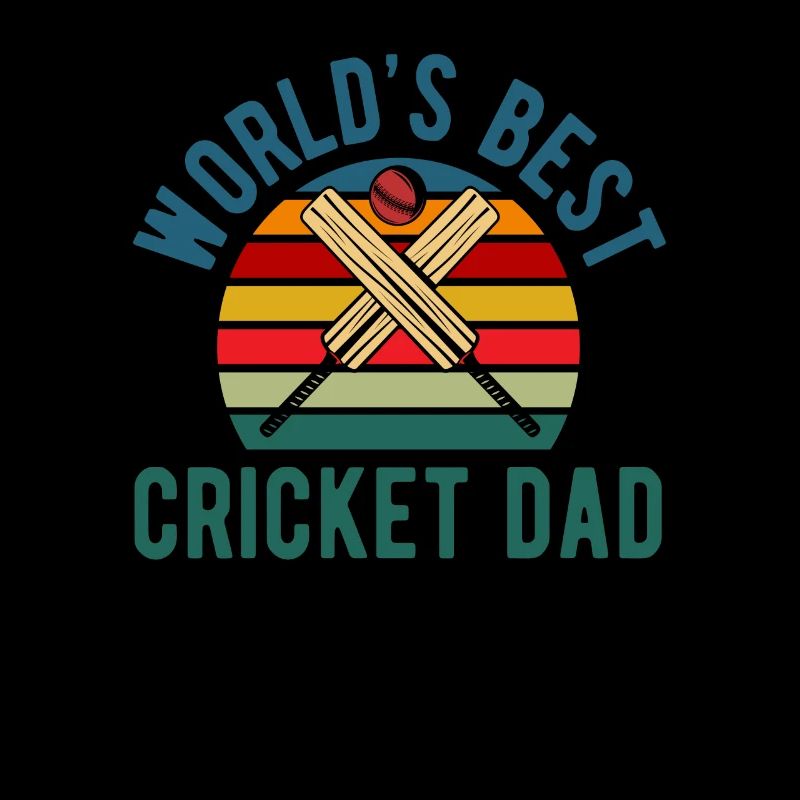 Best Cricketer Dad Retro Design