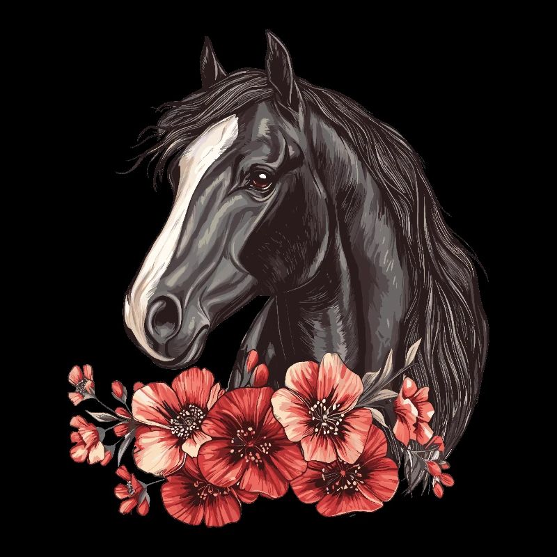 Pferd mit Blumen