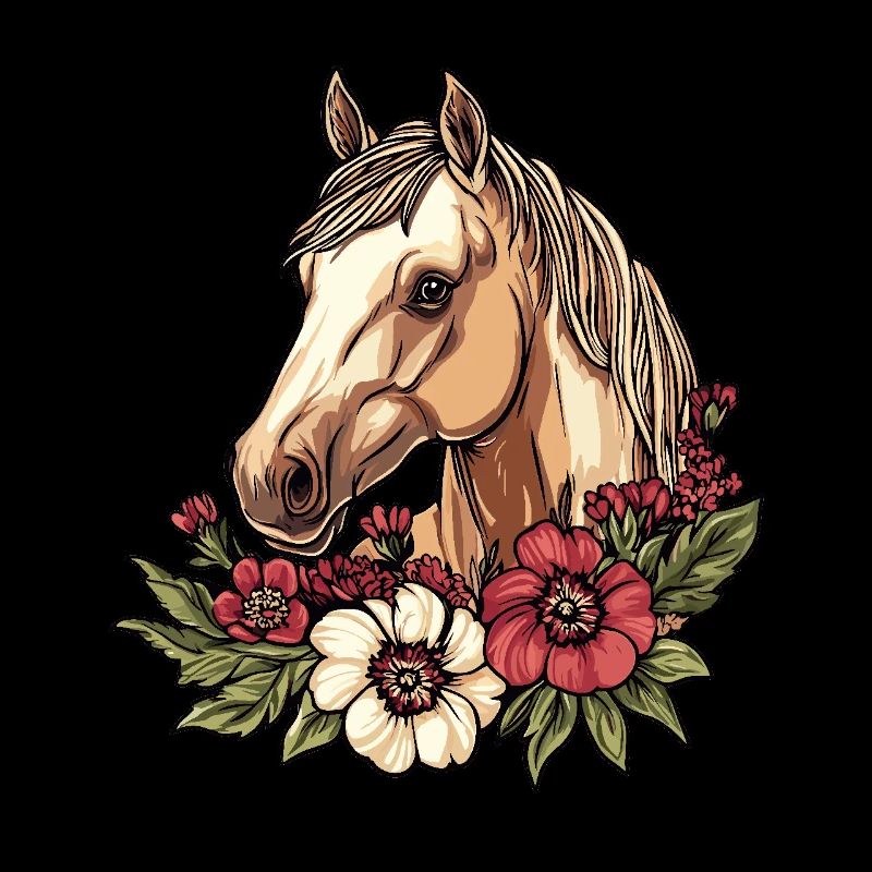 Cheval avec des fleurs