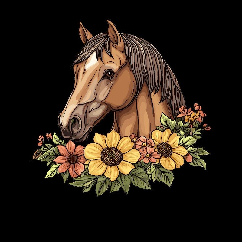 Cheval avec des fleurs
