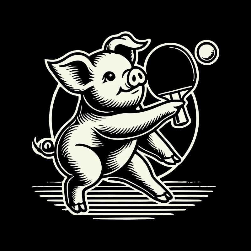 Drôle de ping-pong cochon motif mignon