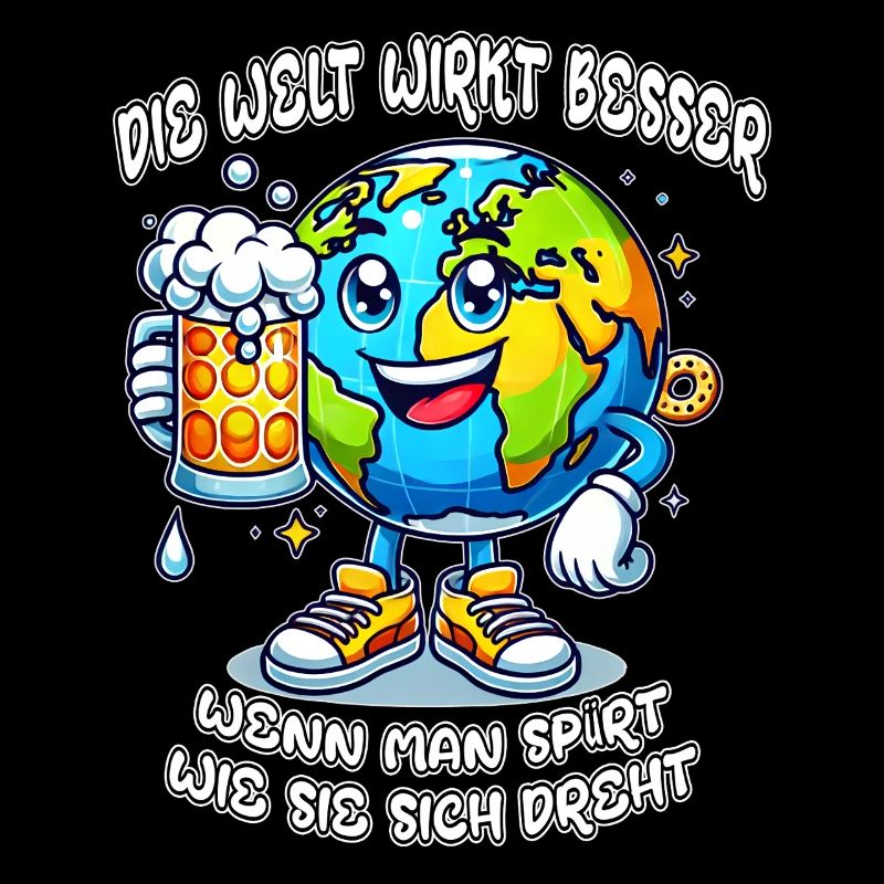 The World Seems Better Funny Beer Comic Motif