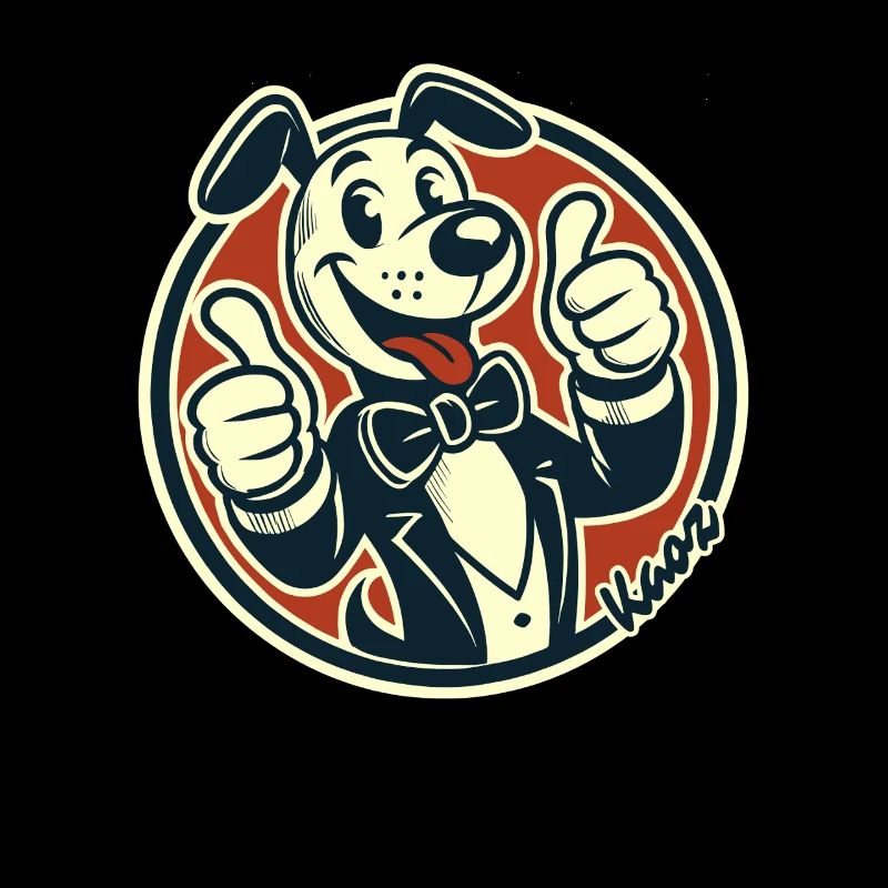 Funny Retro Dog Thumbs Up