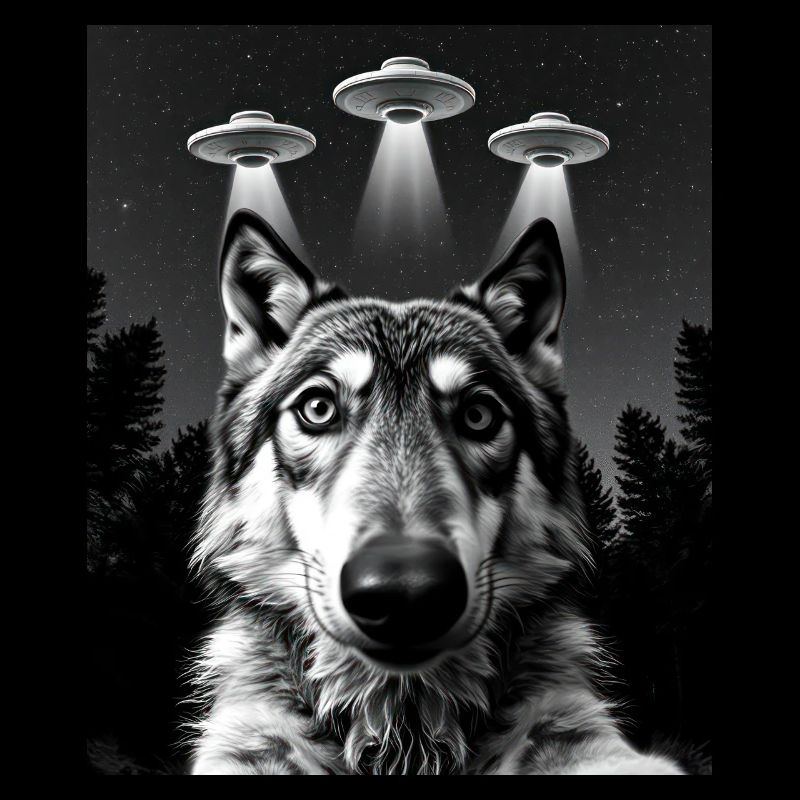 UFO Funny Wolf