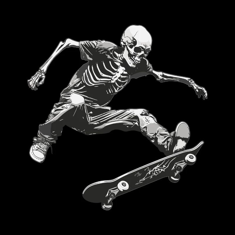 Cool skater skeleton design