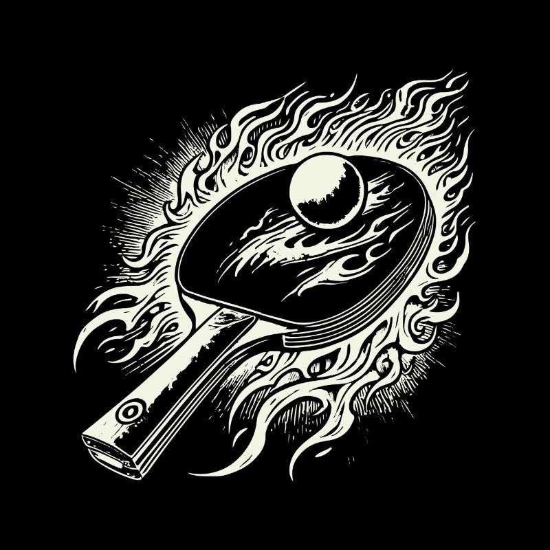 Fiery Table Tennis Racket Passion