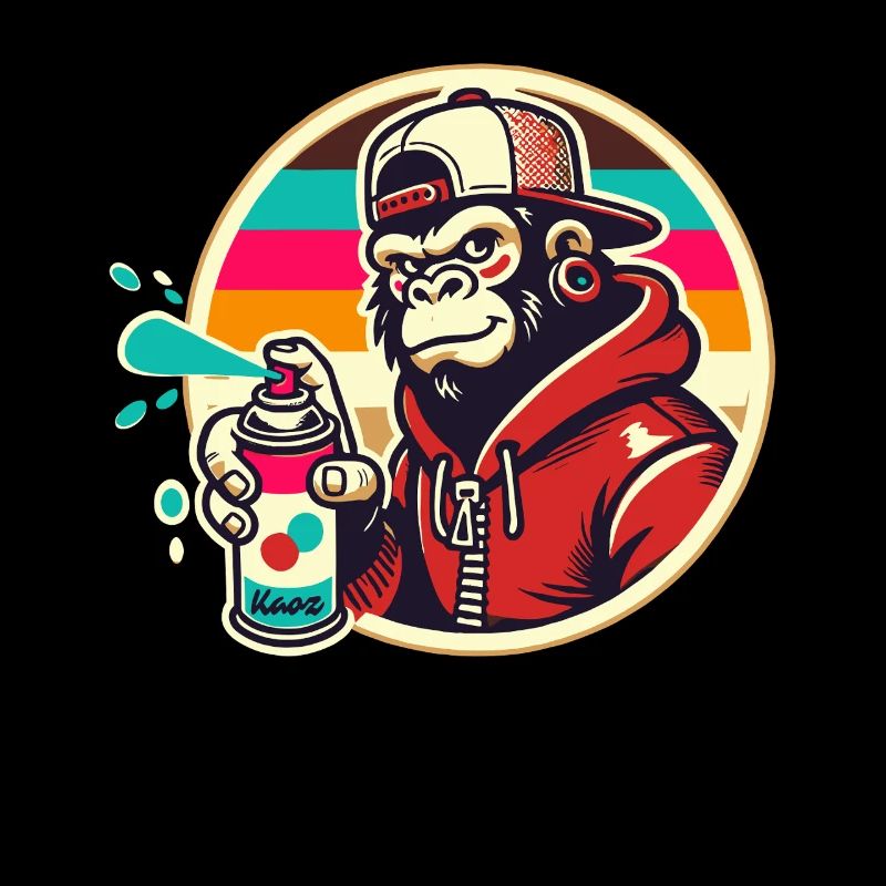 Graffiti gorilla with spray can