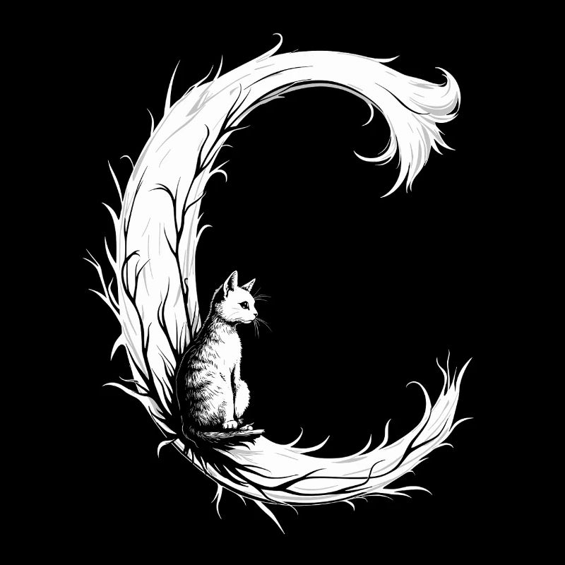 Letter C with cat