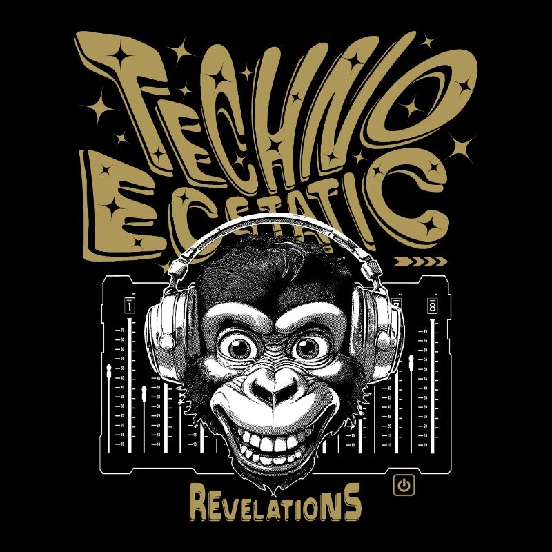 Revelation shirt: Monkey grins to techno samples