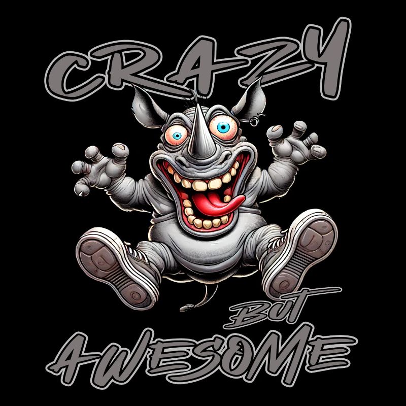 Crazy but Awesome Rhino Comic Style