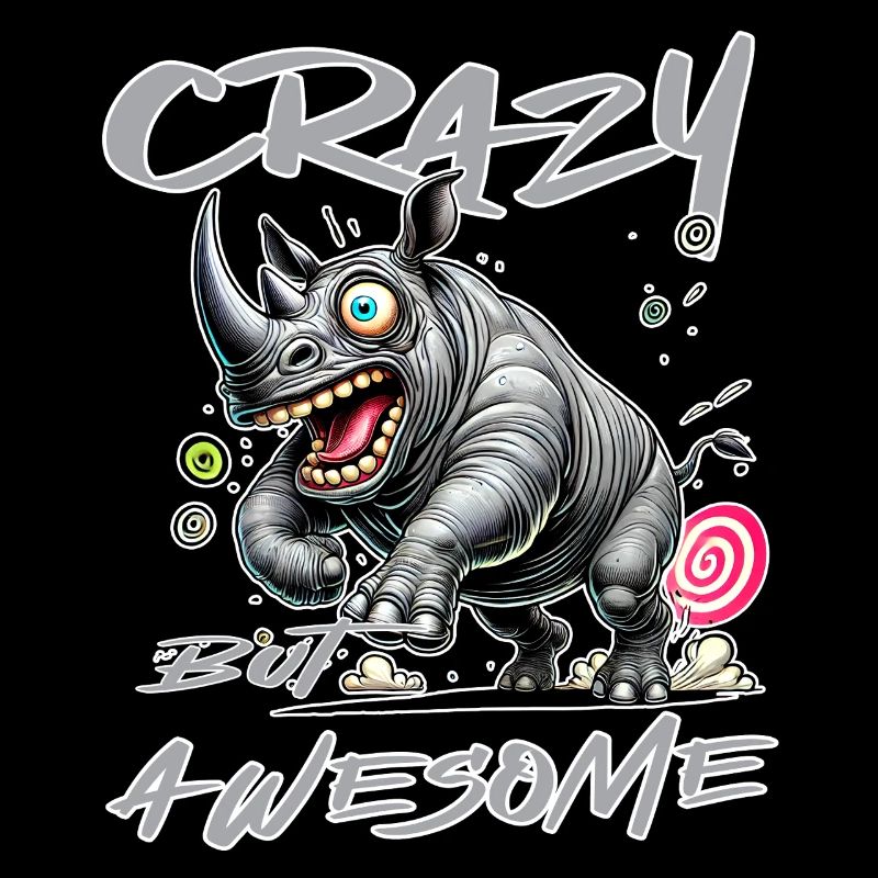 Crazy but Awesome Rhino Comic Style