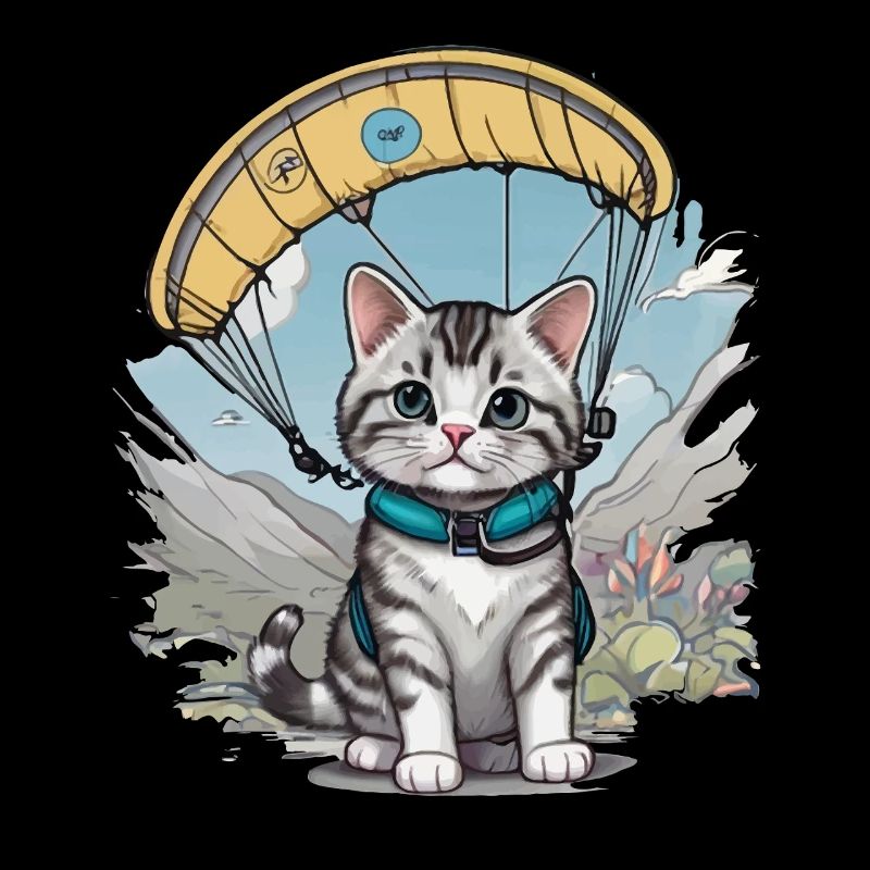 Parachute Chaton Parachutisme Chat Chats Parachutiste