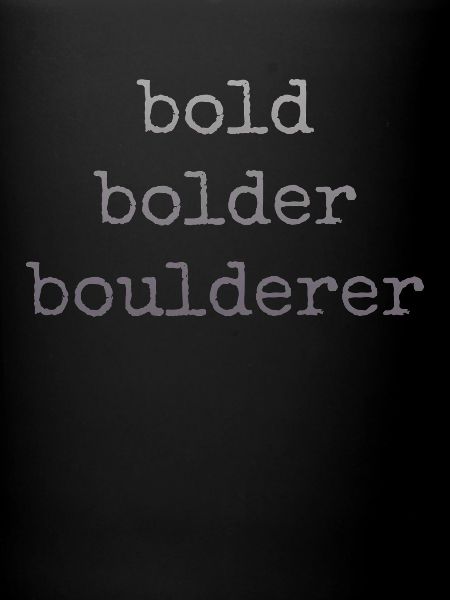 Bloc Bold Bolder Boulderer