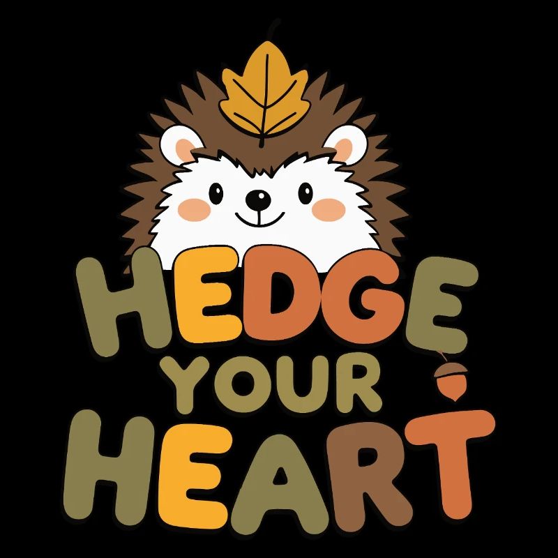 Hérisson d’automne avec un jeu de mots