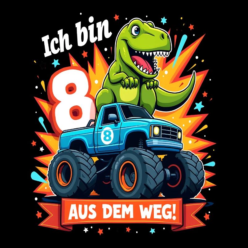 Dinosaurier 8. Geburtstag Monstertruck