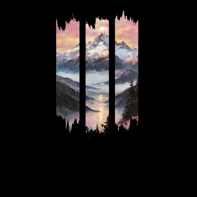 Triptych Mountain Dusk