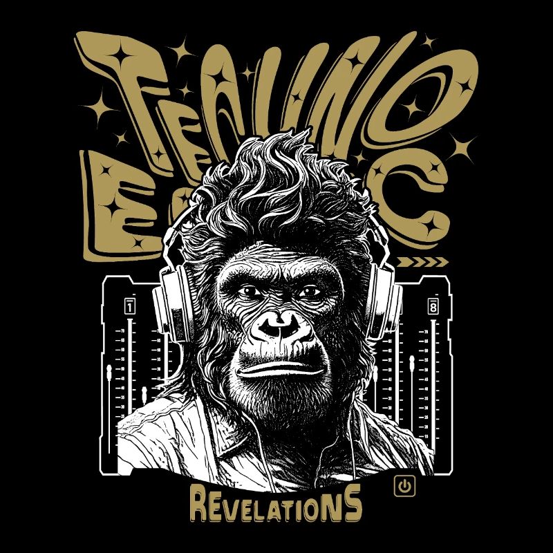 Monkey Energy T-Shirt: Feel the Techno Vibe