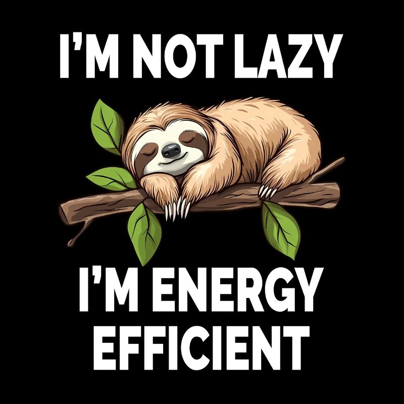Funny Sloth I'm Not Lazy I'm Energy Efficient