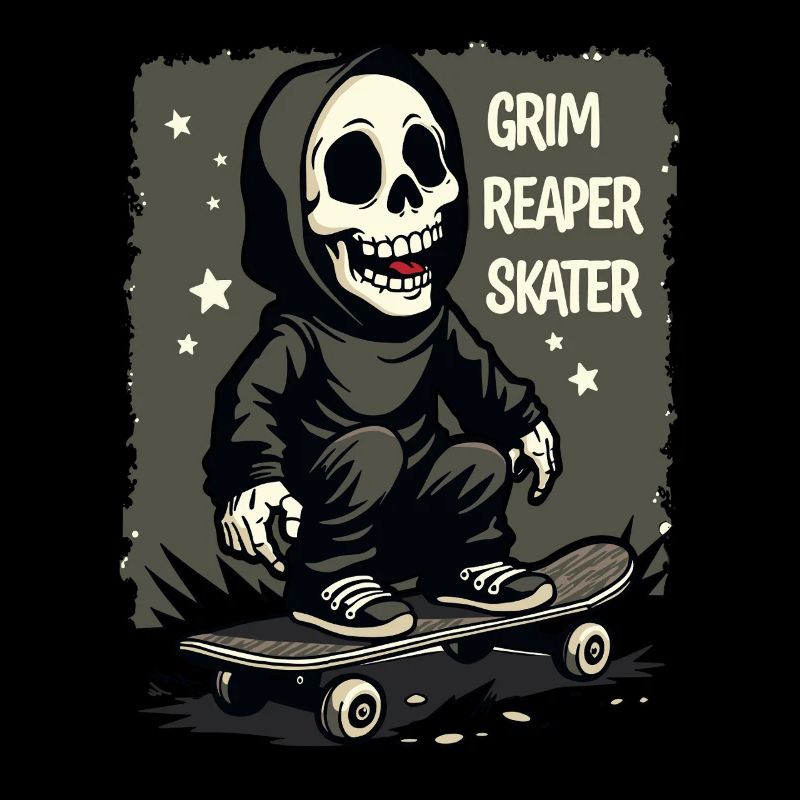 Skateboarding Sensenmann – Grim Reaper Style