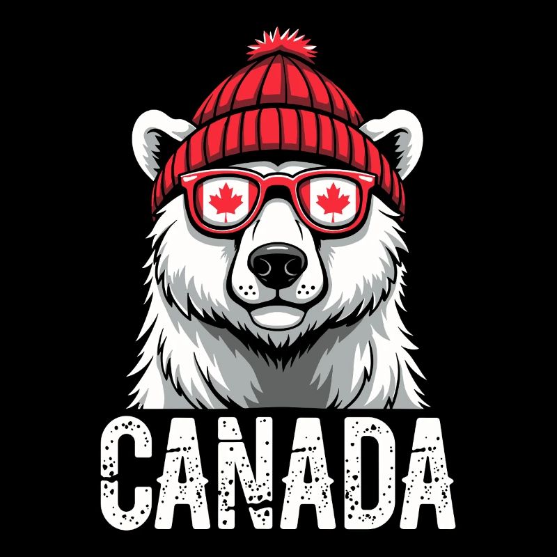 Ours du Canada avec chapeau et style érable