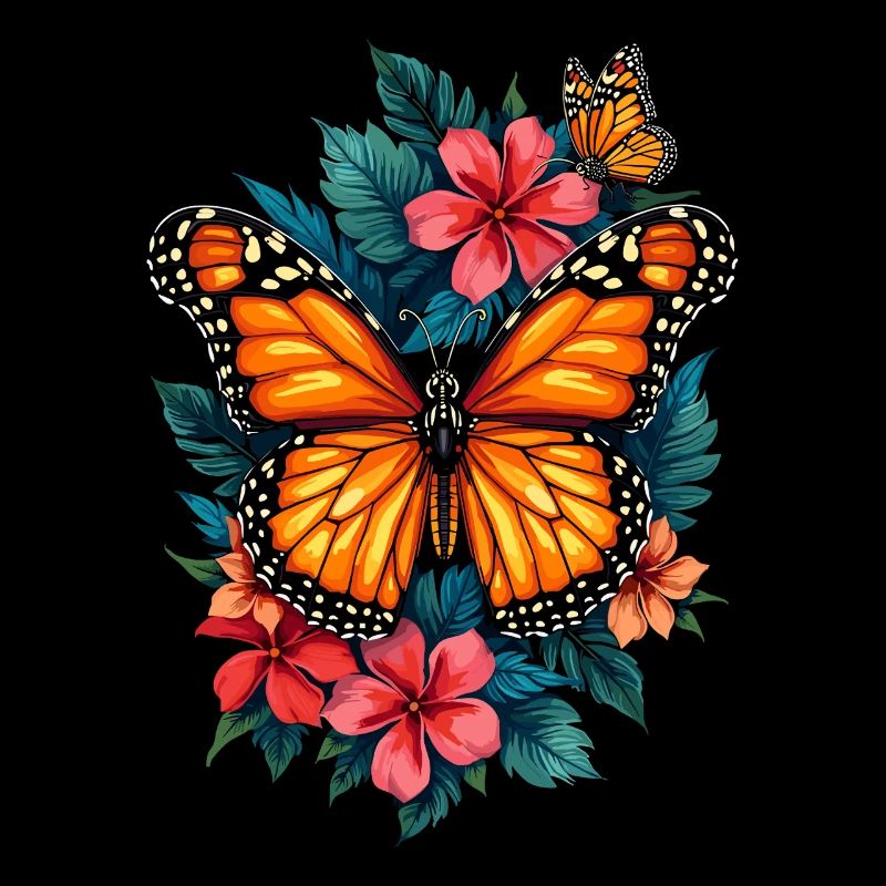 Papillon, Monarque, Fleurs, Entomologiste