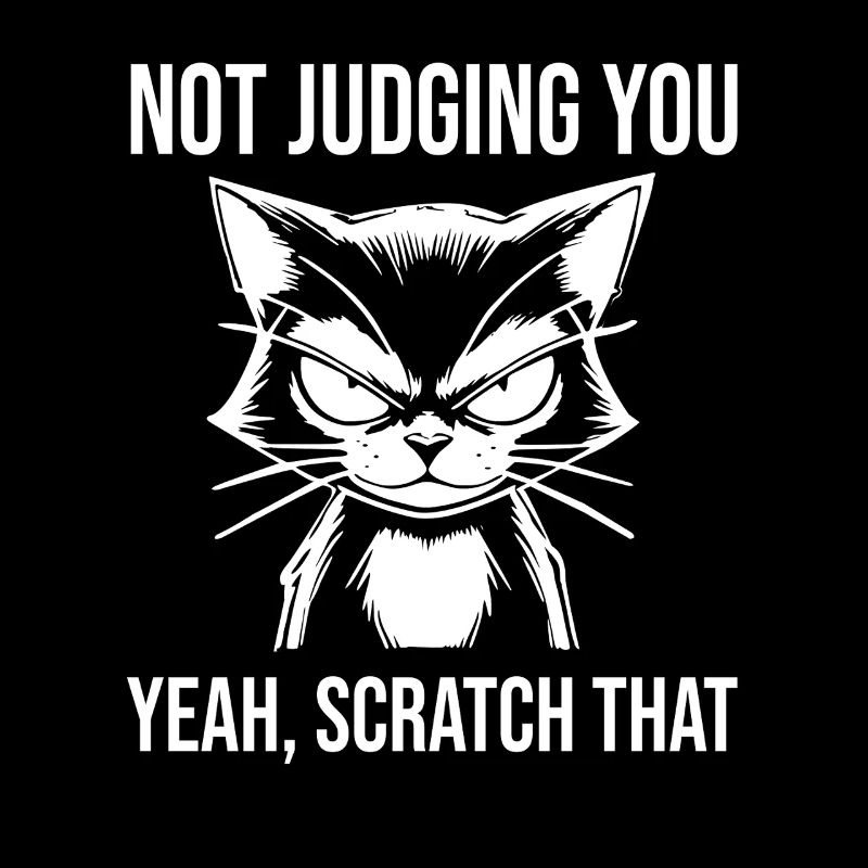 Sarcastic Cat Not Judging You Scratch That