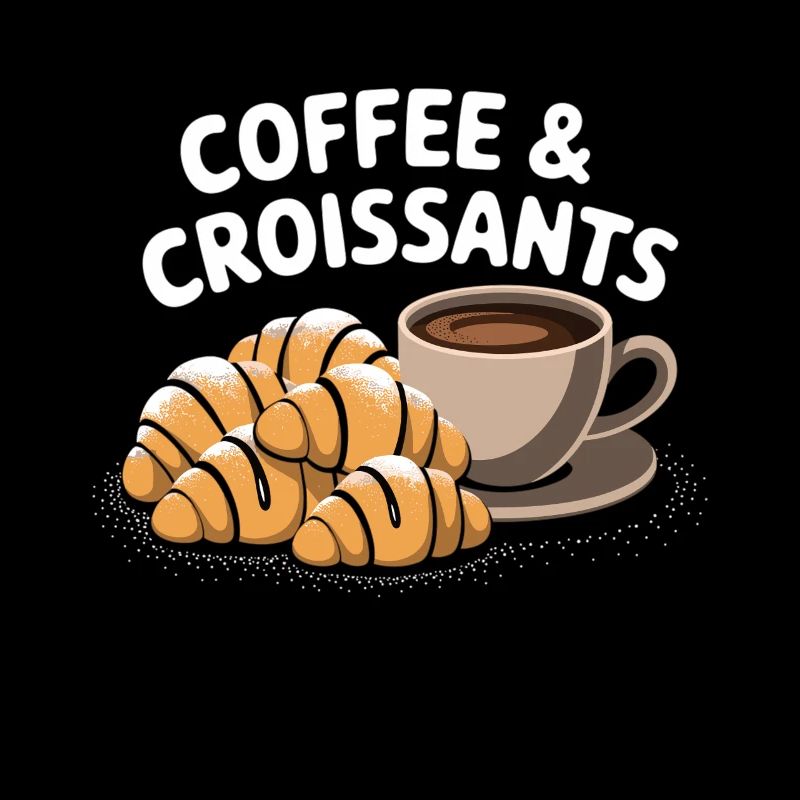 Breakfast time - coffee and croissants