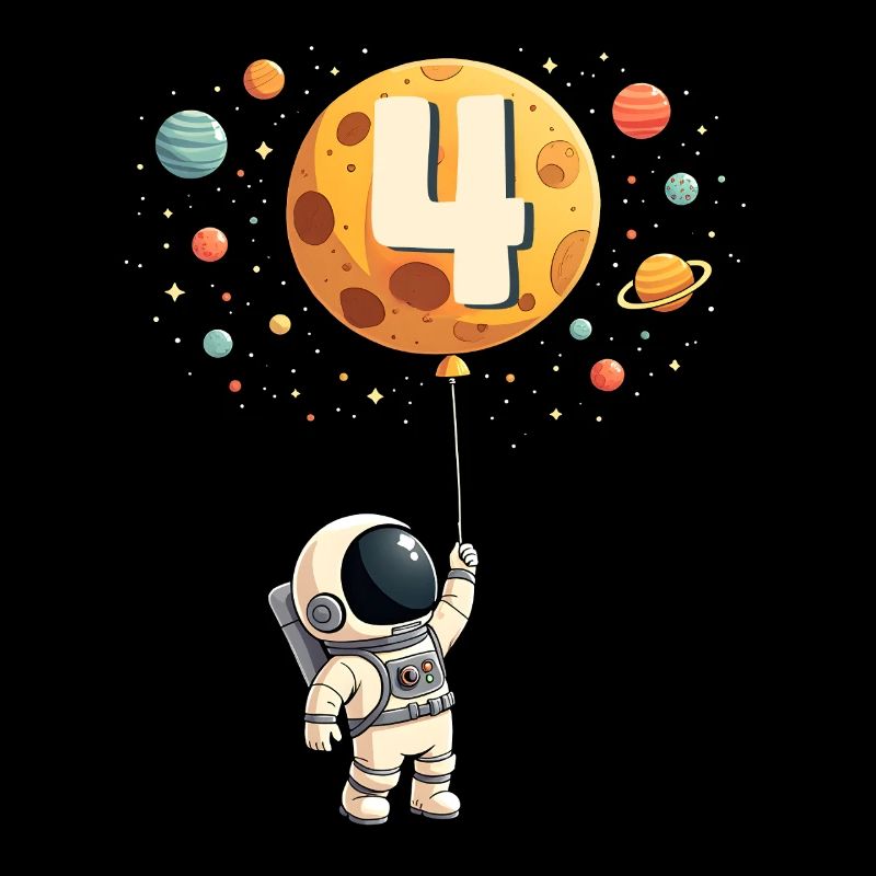 Astronaute mignon 4e anniversaire garçon espace