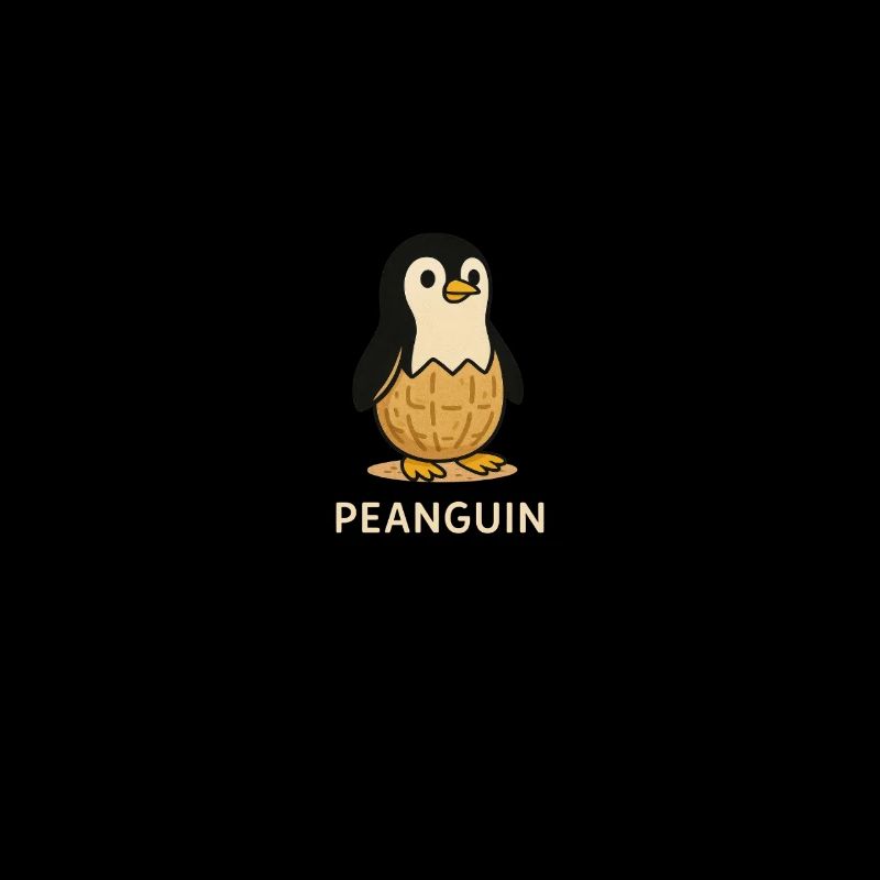 Peanguin Wortspiel – Pinguin mit Erdnuss Körper