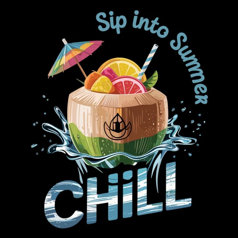 Urlaubsshirt mit Kokosdrink