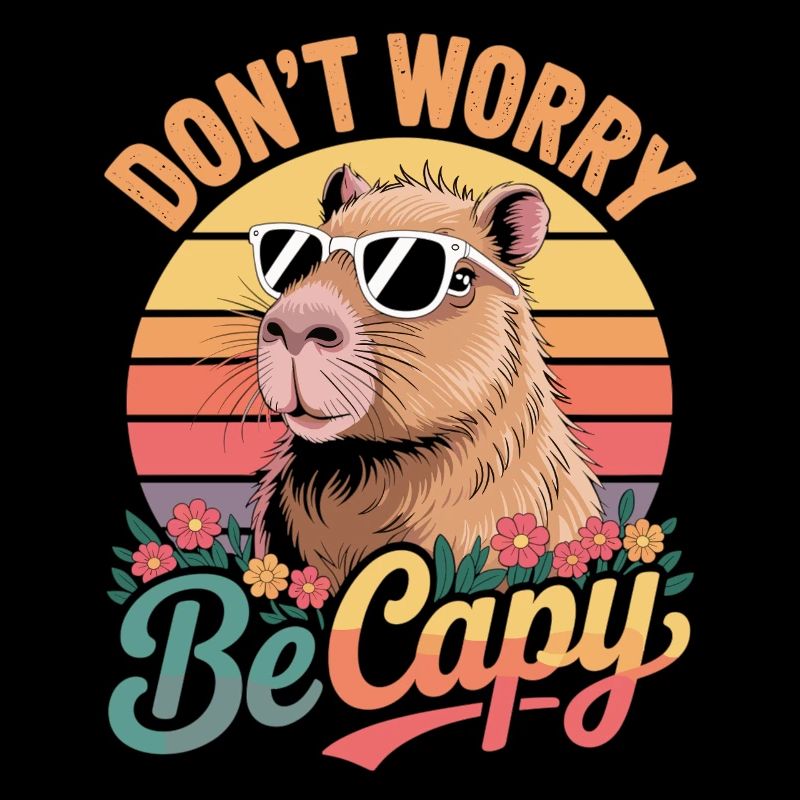 Don’t Worry Be Capy - Capybara rétro
