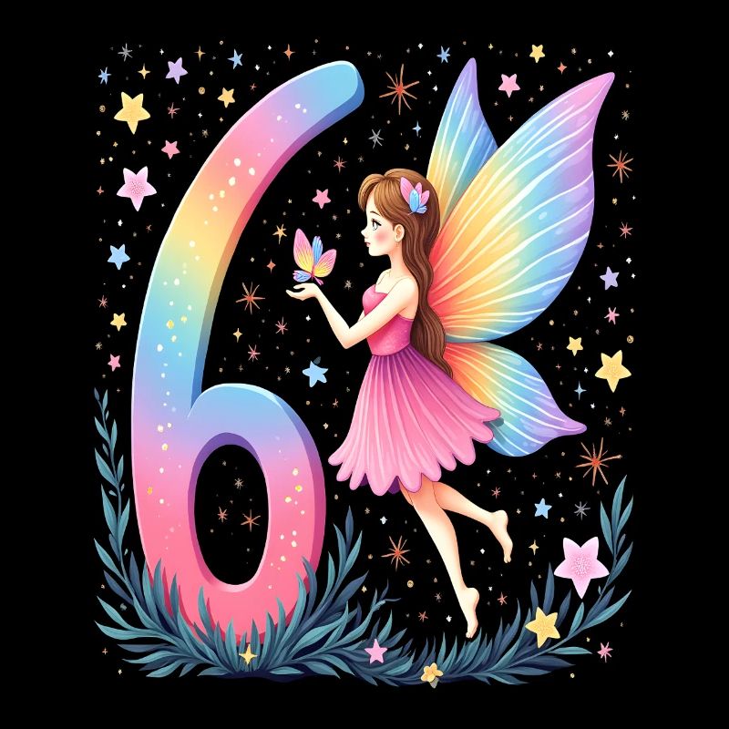 Douce Fée 6ème Anniversaire pour les filles