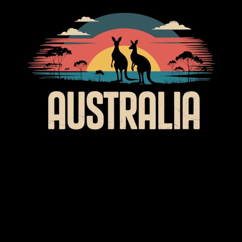 L’Australie avec des kangourous dans l’outback