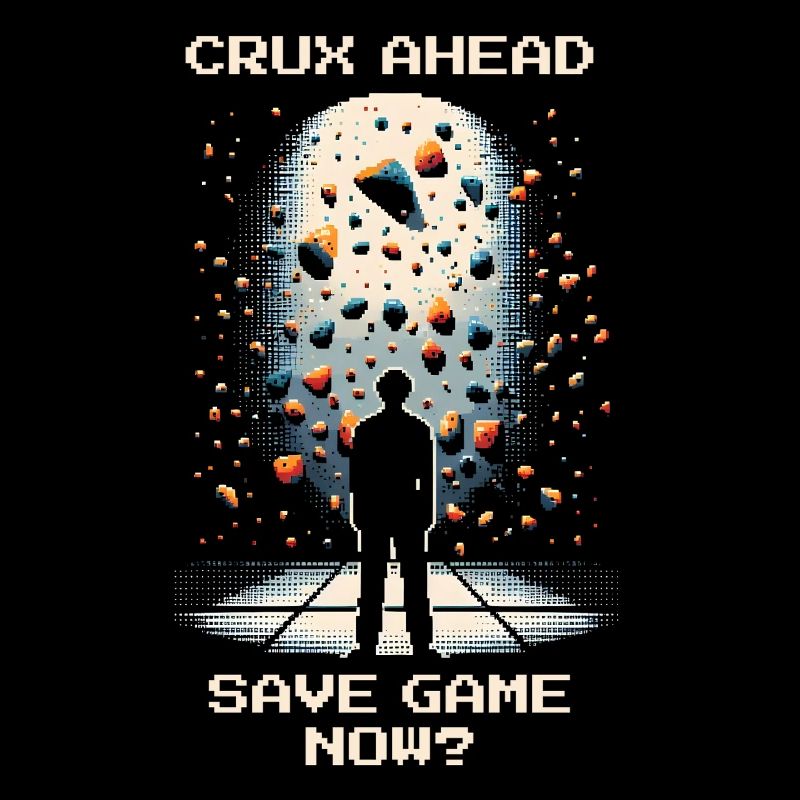 Crux ahead | Bouldering Pixel Art Kneebar