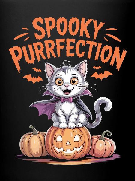 Chat d’Halloween sur citrouille